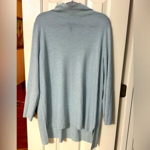 Exc cond Eileen Fisher large 100% merino wool tunic xl spring blue sweater soft